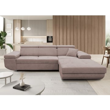 Sofá esquinero convertible en L con arcón CASTELO, orientación derecha, beige