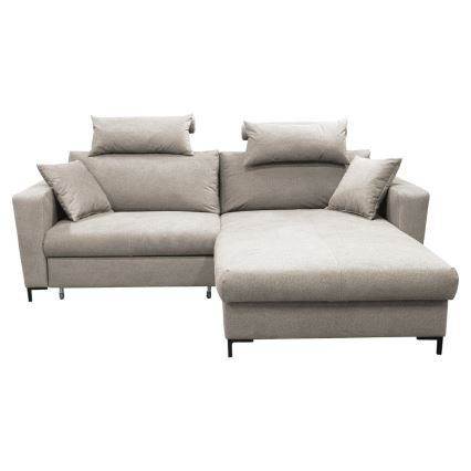 Sofá esquinero convertible en L HORTA con almacenaje, orientación derecha, gris