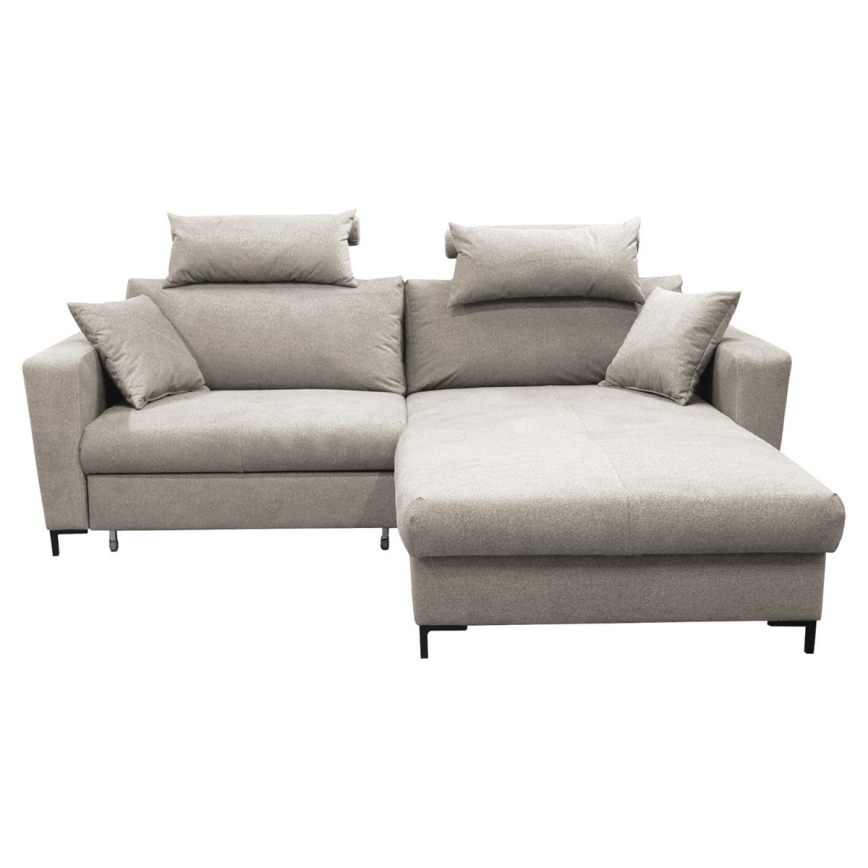 Sofá esquinero convertible en L HORTA con almacenaje, orientación derecha, gris