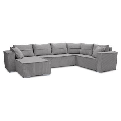 Sofá esquinero convertible en U LONDON gris