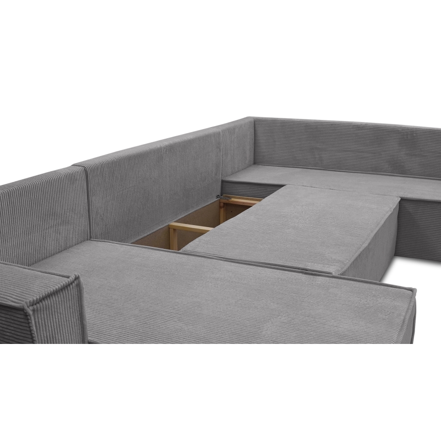 Sofá esquinero convertible en U LONDON gris