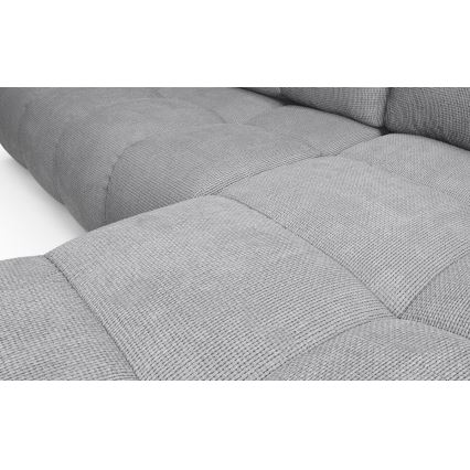 Sofá esquinero tapizado en L ALMADA, convertible con arcón, orientación derecha, gris