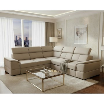 Sofá esquinero convertible y reversible con arcón GRANADA beige