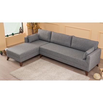 Sofá esquinero en forma de L KORFU, gris, orientación izquierda