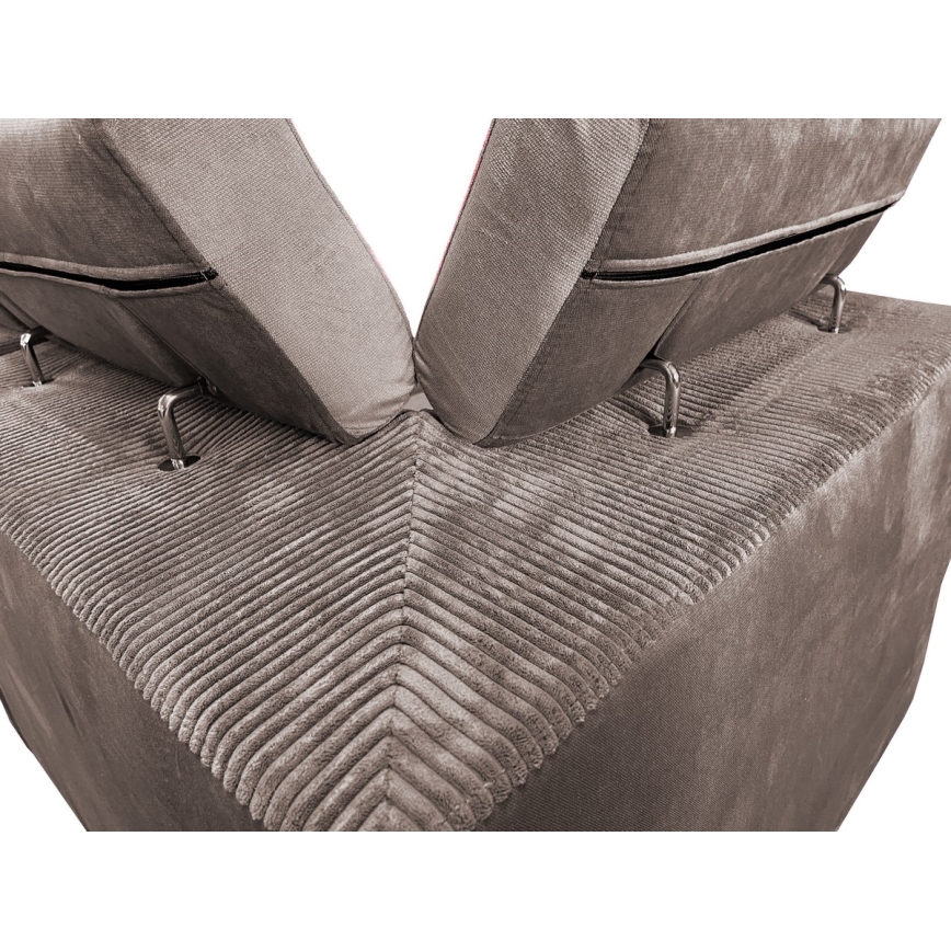 Sofá cama extensible con chaiselongue en forma de U universal con espacio de almacenamiento SALVADA beige