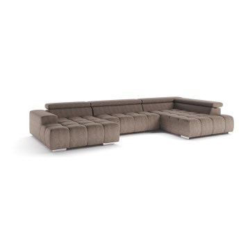 Sofá esquinero en U TROPEA derecho beige