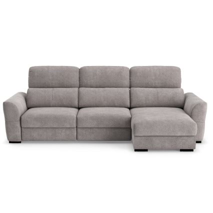 Sofá esquinero universal extensible de tres plazas con espacio de almacenamiento TRENTO taupe