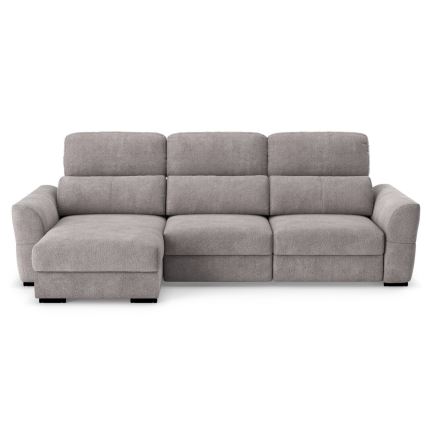 Sofá esquinero universal extensible de tres plazas con espacio de almacenamiento TRENTO taupe