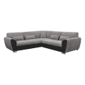 Sofá esquinero extensible en L con espacio de almacenamiento VISEU izquierdo gris/negro