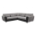 Sofá esquinero extensible en L con espacio de almacenamiento VISEU izquierdo gris/negro