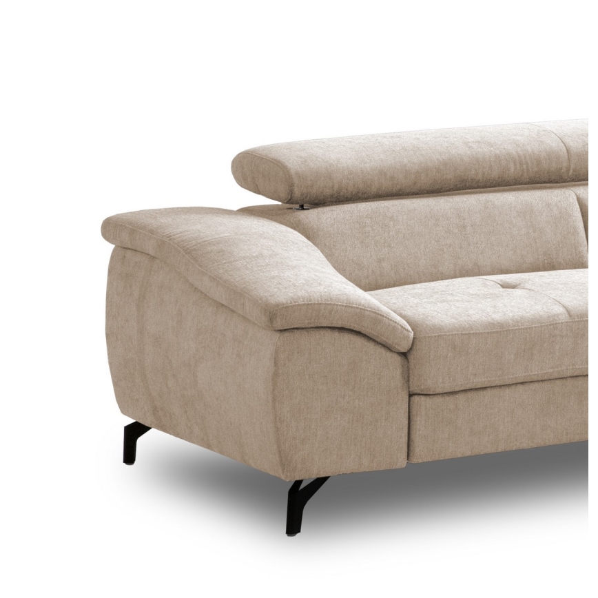 Sofá esquinero plegable en forma de L con espacio de almacenamiento BRESCIA derecho beige