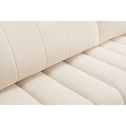 Sofá esquinero plegable en forma de L con espacio de almacenamiento DESIO derecho beige