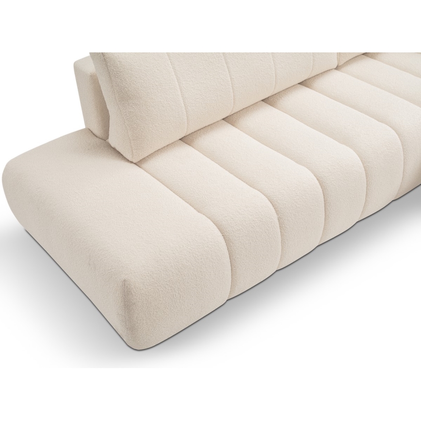 Sofá esquinero plegable en forma de L con espacio de almacenamiento DESIO derecho beige