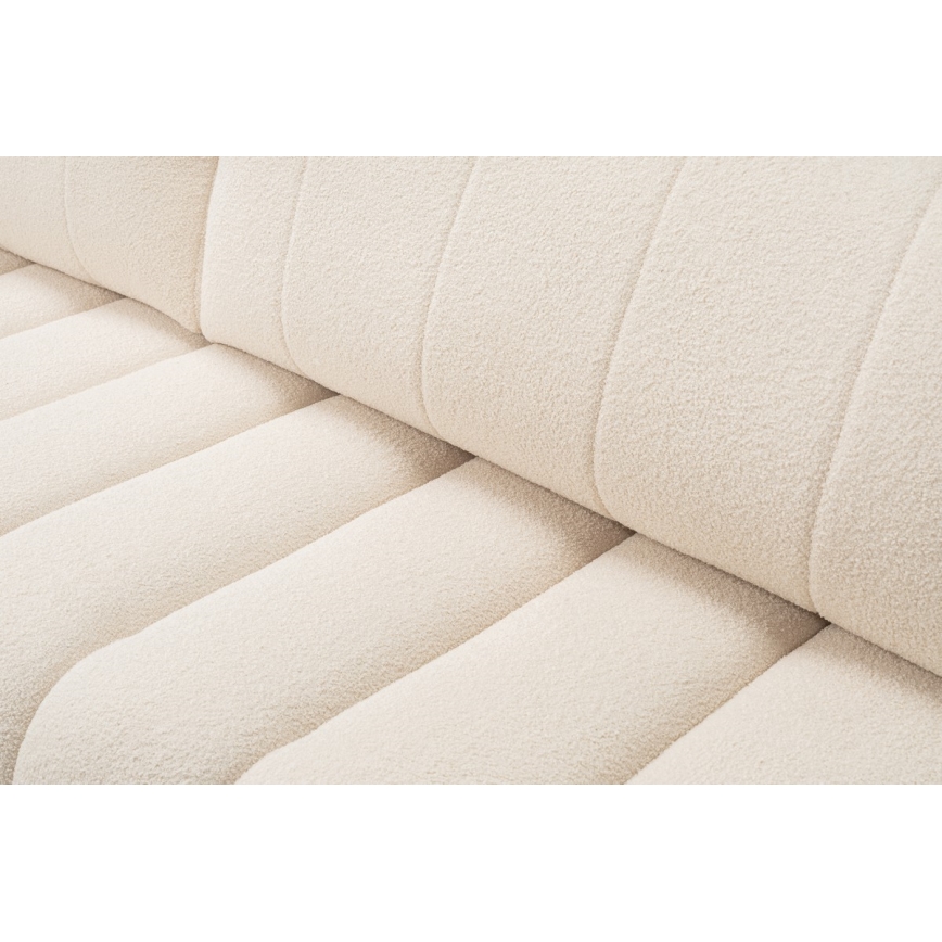 Sofá esquinero plegable en forma de L con espacio de almacenamiento DESIO izquierda beige
