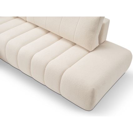 Sofá esquinero plegable en forma de L con espacio de almacenamiento DESIO izquierda beige