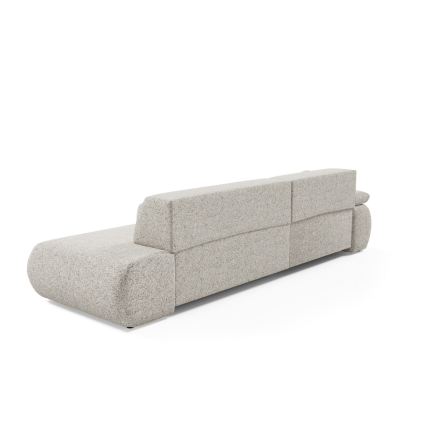 Sofá esquinero plegable en forma de L con espacio de almacenamiento PRATO izquierda beige