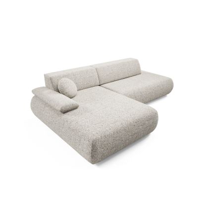 Sofá esquinero plegable en forma de L con espacio de almacenamiento PRATO izquierda beige