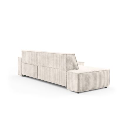 Sofá esquinero plegable en forma de L con espacio de almacenamiento TERAMO derecho beige