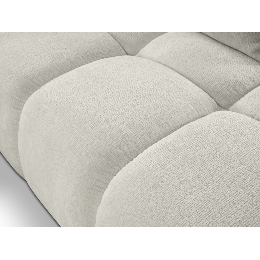 Sofá esquinero tapizado abatible en L ALMADA con almacenamiento, lado izquierdo, color beige