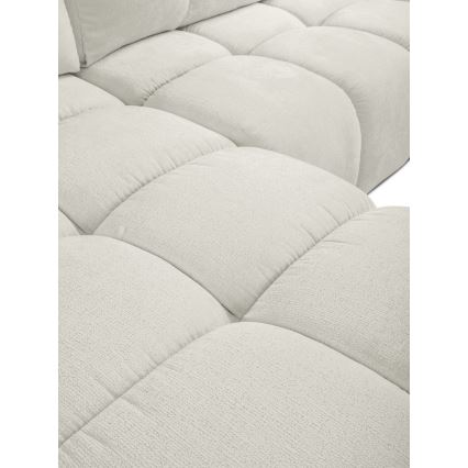 Sofá esquinero tapizado abatible en L ALMADA con almacenamiento, lado izquierdo, color beige