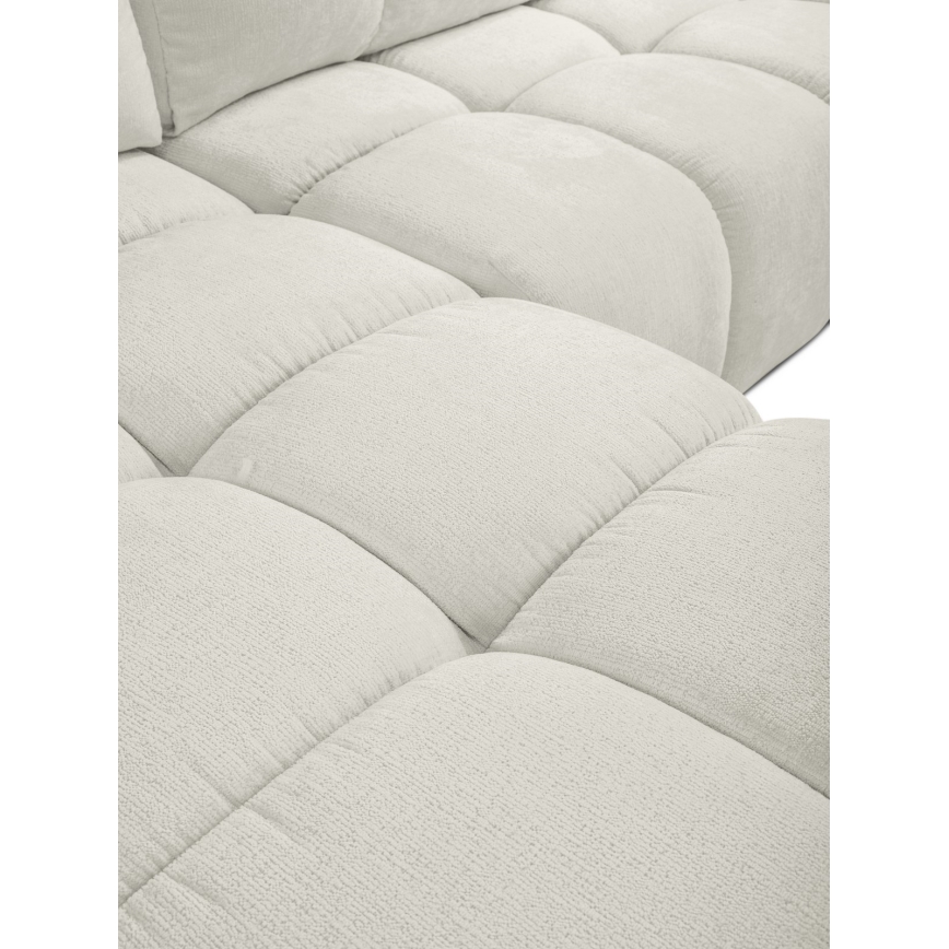 Sofá esquinero tapizado abatible en L ALMADA con almacenamiento, lado izquierdo, color beige