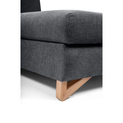 Sofá esquinero cama en L AVESTA, tapizado, con espacio de almacenamiento, orientación derecha, antracita