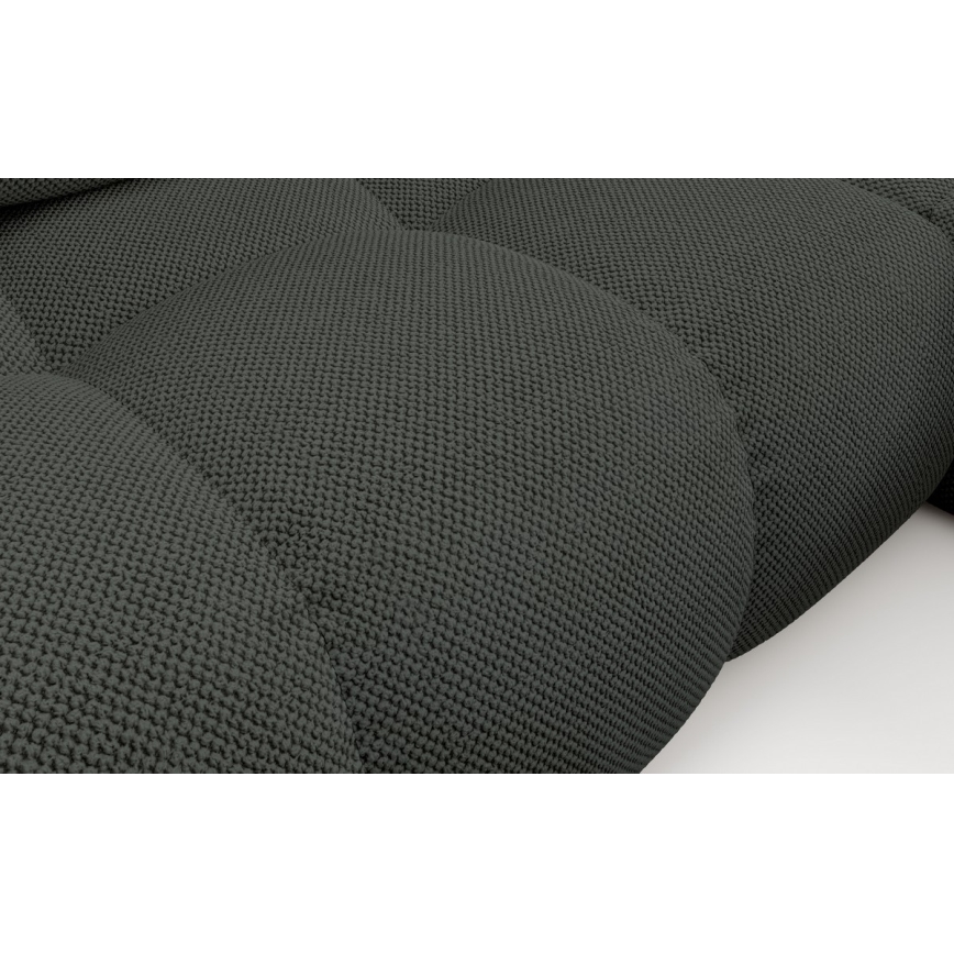 Sofá esquinero cama tapizado ALMADA en L, orientación derecha, con arcón de almacenamiento, color antracita