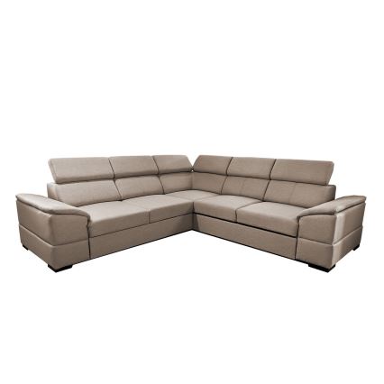 Sofá esquinero universal extensible con espacio de almacenamiento GRANADA beige