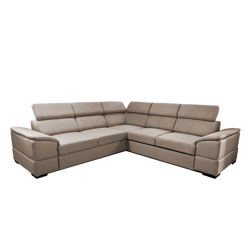 Sofá esquinero universal extensible con espacio de almacenamiento GRANADA beige