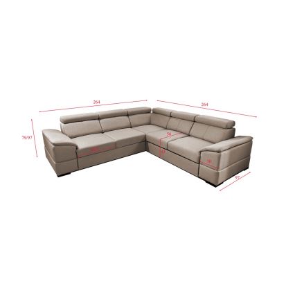 Sofá esquinero universal extensible con espacio de almacenamiento GRANADA beige
