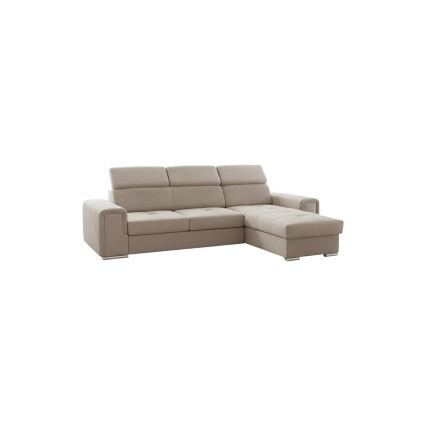 Sofá esquinero universal en L con función cama y arcón de almacenaje SALVADA beige