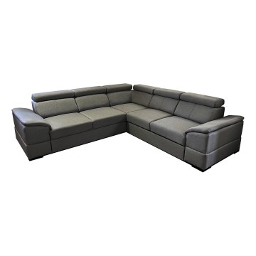 Sofá esquinero universal extensible con espacio de almacenamiento GRANADA gris oscuro