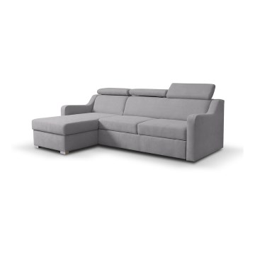 Sofá esquinero universal extensible con espacio de almacenamiento PORTO gris