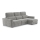 Sofá esquinero universal extensible de tres plazas con espacio de almacenamiento TRENTO gris claro