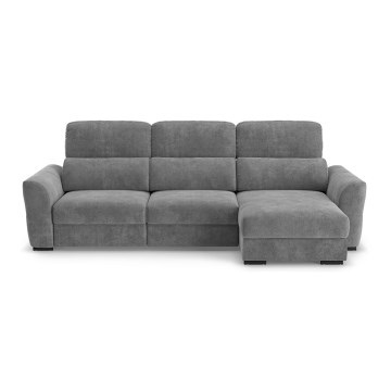 Sofá esquinero universal extensible de tres plazas con espacio de almacenamiento TRENTO gris