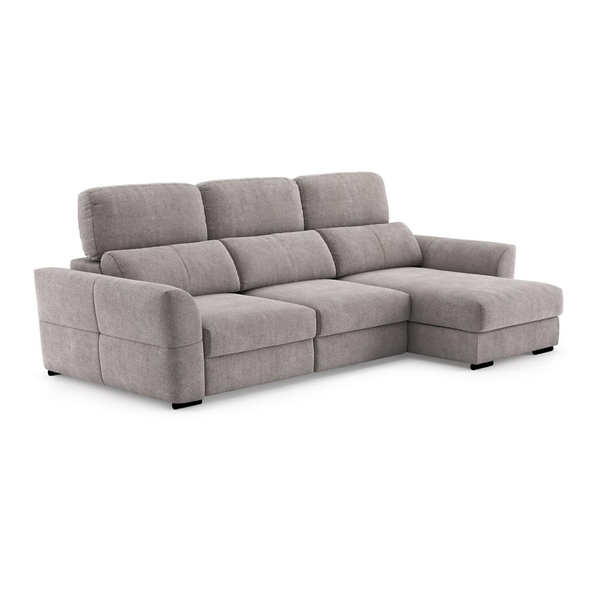 Sofá esquinero universal extensible de tres plazas con espacio de almacenamiento TRENTO taupe