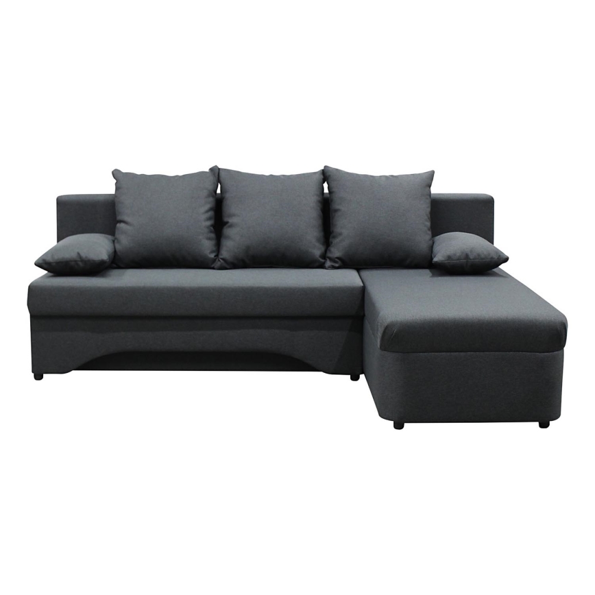 Sofá esquinero universal extensible en L ALMEIDA con espacio de almacenamiento, color antracita