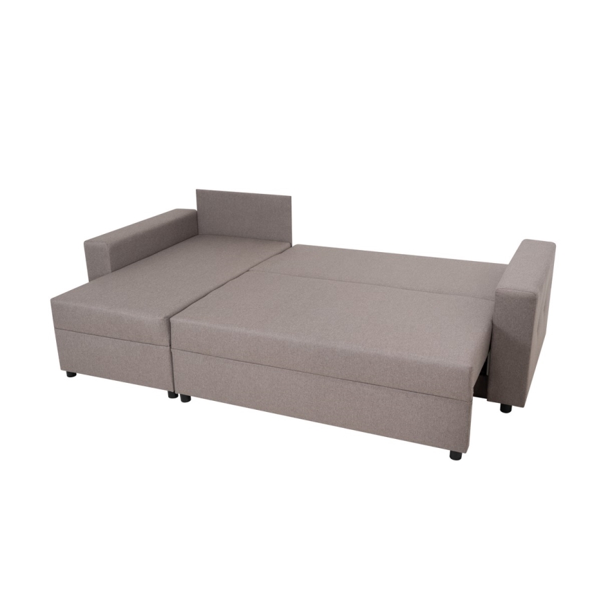 Sofá esquinero universal con función de cama y espacio de almacenamiento SEVILLA gris