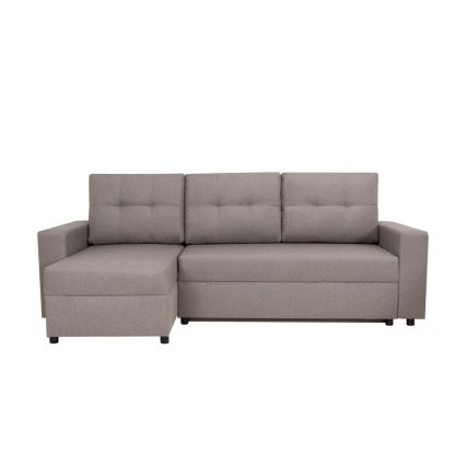 Sofá esquinero universal con función de cama y espacio de almacenamiento SEVILLA gris