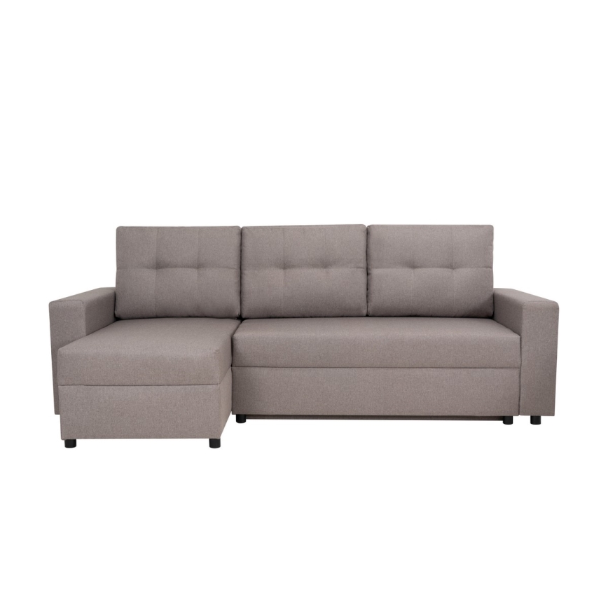 Sofá esquinero universal con función de cama y espacio de almacenamiento SEVILLA gris