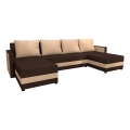 Sofá esquinero universal tapizado y convertible en forma de U BRISTOL marrón/beige