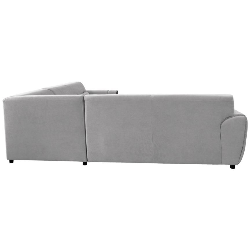 Sofá esquinero extensible en L con espacio de almacenamiento VISEU, lado derecho, gris/negro