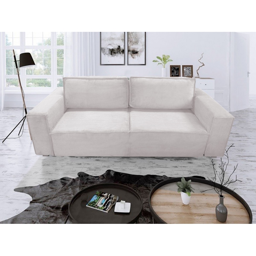 Sofá plegable de tres plazas con espacio de almacenamiento RONDA beige