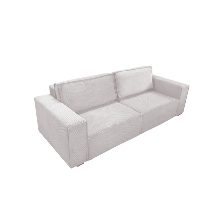 Sofá plegable de tres plazas con espacio de almacenamiento RONDA beige