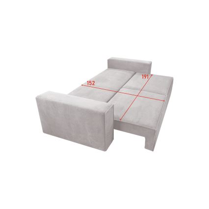 Sofá plegable de tres plazas con espacio de almacenamiento RONDA beige