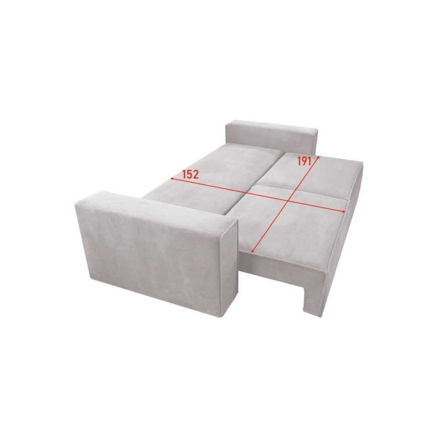 Sofá plegable de tres plazas con espacio de almacenamiento RONDA beige