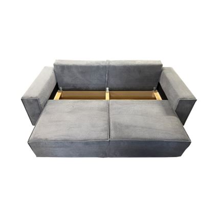 Sofá plegable de tres plazas con espacio de almacenamiento RONDA gris