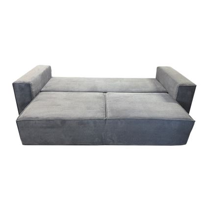 Sofá plegable de tres plazas con espacio de almacenamiento RONDA gris