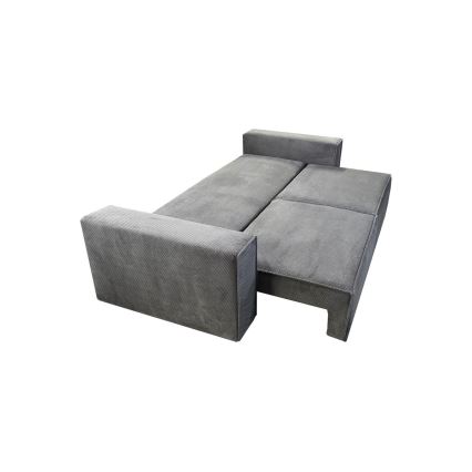 Sofá plegable de tres plazas con espacio de almacenamiento RONDA gris