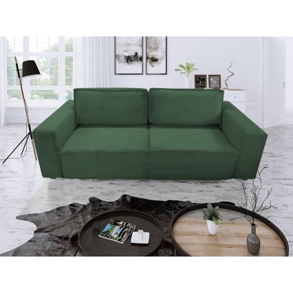 Sofá plegable de tres plazas con espacio de almacenamiento RONDA verde